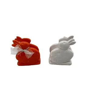 Pasen Bunny Keramische Servet Houder Met Boog Decoratie