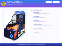 Grande machine d'arcade de basket-ball LED Crown 100x250x260 cm, usage commercial