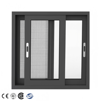 Fenêtre coulissante de sécurité en alliage d'aluminium anti-ouragan pour hôtel, design français, garantie 5 ans, cadre noir