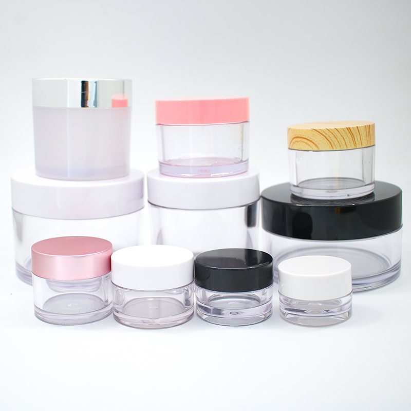 Round shape single wall PET 6 oz 8 oz plastic jars for cosmetics cream or body butter