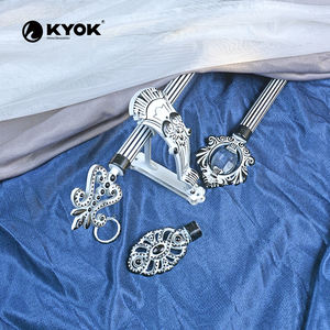 Estilo <span class=keywords><strong>de</strong></span> moda ventana cortina tubo hoja en forma <span class=keywords><strong>de</strong></span> cobre techo <span class=keywords><strong>remates</strong></span> anti latón cortina poste soportes para decoración <span class=keywords><strong>de</strong></span> interiores - Product Image 6