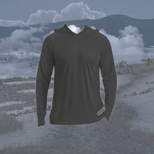 Wholesale Men's Casual Sports Running Performance Long Sleeve Hooded Sweatshirt Breathable Quick-Dry Nylon Lightweight Outdoor - Product Image 2