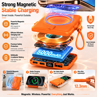 Power Bank Magnetik 5000mAh Baru 2026, Pengisian Daya Nirkabel Cepat 22.5W, Baterai Ultra Tipis dengan Layar LED OEM