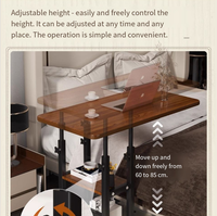 Bureau portable pliable et réglable en bois avec surface MDF pour chambre à coucher, dortoir d'étudiant, table pour ordinateur portable, durable