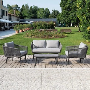 Ensemble <span class=keywords><strong>de</strong></span> canapés <span class=keywords><strong>en</strong></span> aluminium tressé par les fabricants, design minimaliste, mobilier <span class=keywords><strong>de</strong></span> salle à manger d'extérieur, ensemble <span class=keywords><strong>de</strong></span> canapés <span class=keywords><strong>de</strong></span> jardin - Product Image 3