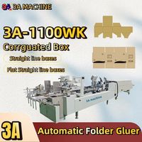 Plegadora y Encoladora Automática 3A-1100WK para Cajas Rectas de Cartón o Cartón Corrugado Tipo E