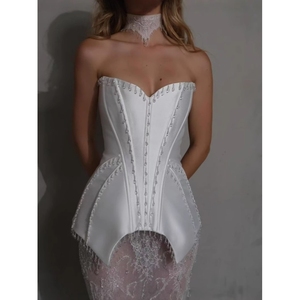 Robes de soirée élégantes pour femmes, style fourreau, avec cristaux raffinés, similaires aux modèles à empiècements, tendance - Product Image 3