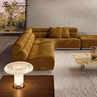 Nouvel ensemble de canapés de luxe en velours au design italien haut de gamme 2026 pour salon de villa – Collection créative