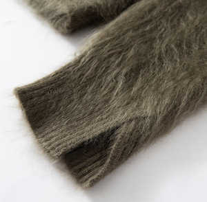 100% 캐시미어 니트 베이스 레이어 스웨터 맞춤 로고 라펠 하프 지퍼 두꺼운 캐시미어 스웨터 겨울 따뜻한 여성 캐시미어 탑 - Product Image 6