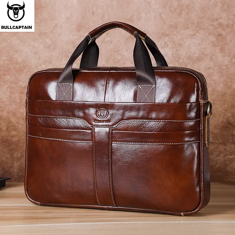BULLCAPTAIN genuine leather man bag Briefcases laptop briefcase business bags crossbody handbag men's shoulder bag