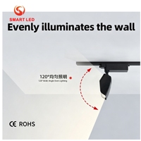 Projecteur mural LED COB CE ROHS 20W 30W, éclairage de fond et de surface 60 °   Spotlight sur rail à 2, 3, 4 ou 6 fils DALI