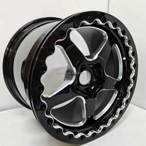 Jantes forgées sur mesure 18x12 18x10 pouces 5x120.65 1 pièce noire usinée avec bec de cygne pour course de dragsters pour Chevrolet Corvette Grand Sport - Product Image 5