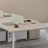 Meubles de bureau commerciaux modernes en gros quatre personnes personnel ordinateur cabine poste de travail bureaux extensible panneau de mélamine