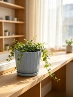 Grand pot en plastique cannelé en terre cuite, jardinière décorative, pot à fleurs pour plantes d'intérieur et d'extérieur, patio, jardin, décoration de la maison