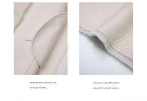 シープスキン冬コートレースアップバスローブデザイン通気性メリノファー女性用コート本物の毛皮コート天然毛皮オーバーコート - Product Image 6