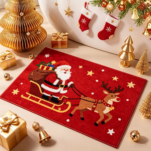 Tappetino da Bagno Natalizio con Babbo <span class=keywords><strong>Natale</strong></span>, Antiscivolo e Assorbente, Morbido Tappeto Invernale per Bagno e Decorazione Casa - Product Image 3