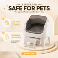Litière pour chat autonettoyante PETPIVOT AS12 Lite, fonctionnement sans tracas à brancher, grande conception anti-éclaboussures à ouverture supérieure, facile à nettoyer