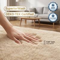 Luxuriöser Weicher Kunstfell-Teppich 2,2 cm Langer Flor Rutschfester Waschbarer Teppich OEKO-TEX Zertifiziert für Supermarkt-Bedarf