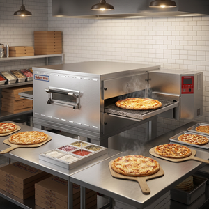 Horno de Pizza de Banda Ancha a Gas y Eléctrico de 32 Pulgadas para Pizzería Comercial, Máquina de Cocción Consistente con Banda Transportadora - Product Image 4