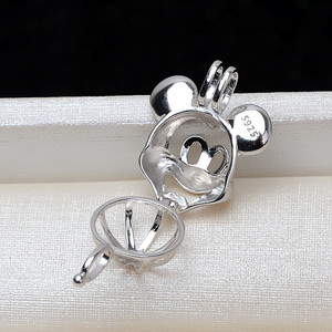 Dije de Plata S925 de Mickey Mouse con los 12 Signos Zodiacales, Sin Orificios, para Perlas de 8-10 mm, Accesorios para Manualidades, Base Vacía 2988, Componentes y Fornituras de Joyería - Product Image 3
