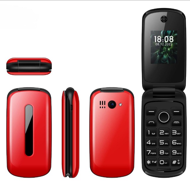 New Flip Feature Phone 1.77 Large Button Dual SIM Rear Camera or No Camera for Elderly Students and Office Workers Fashionable