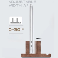 Soporte de Mesa Plegable Ajustable de Madera de Nogal Negro Norteamericano Sólido |   Universal para portátiles |   Directo de Fábrica