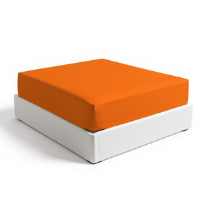 Sábana Ajustable 100% Algodón Naranja Alemán para Cama Individual 100x200 cm - Product Image 3