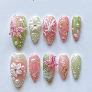 Venta caliente 3D flor <span class=keywords><strong>de</strong></span> cerezo hecho a mano Prensa en <span class=keywords><strong>uñas</strong></span> <span class=keywords><strong>precio</strong></span> al por mayor alta calidad 10 Uds <span class=keywords><strong>uñas</strong></span> <span class=keywords><strong>postizas</strong></span> para decoración <span class=keywords><strong>de</strong></span> <span class=keywords><strong>uñas</strong></span> - Product Image 2