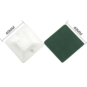 Green Glue 40*40mm Black Self Adhesive Nylon Plastic Zip Cable Wall Tie Bracket Wall Anchor Clip Clamp Mount