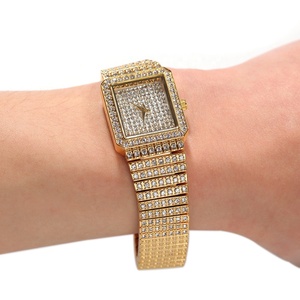 Montres pour femmes Hip Hop, nouvelle arrivée, couleur argentée dorée, sertie <span class=keywords><strong>de</strong></span> pierres, petite taille, forme carrée, montres <span class=keywords><strong>de</strong></span> rappeur - Product Image 3