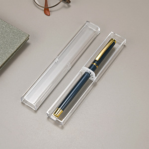 Transparent Plastic <b>Pen</b> Display <b>Box</b> With Logo Printing For Business Gifts Rectangle Shape Universal Storage Packaging Case - Product Image 2
