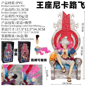 Figura de Acción de Luffy de <span class=keywords><strong>Nikka</strong></span> Throne Ghost Island, Modelo de Juguete Coleccionable de One Piece - Product Image 2