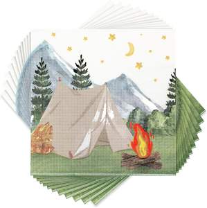 <b>Party</b> Supplies Camping Adventure Birthday <b>Party</b> Paper <b>Napkins</b> - Product Image 1