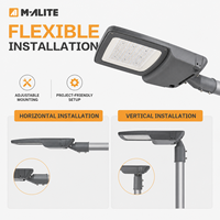 Lampe de rue LED haute efficacité 190lm W IP66 IK10 pour éclairage extérieur de routes et autoroutes, installation flexible
