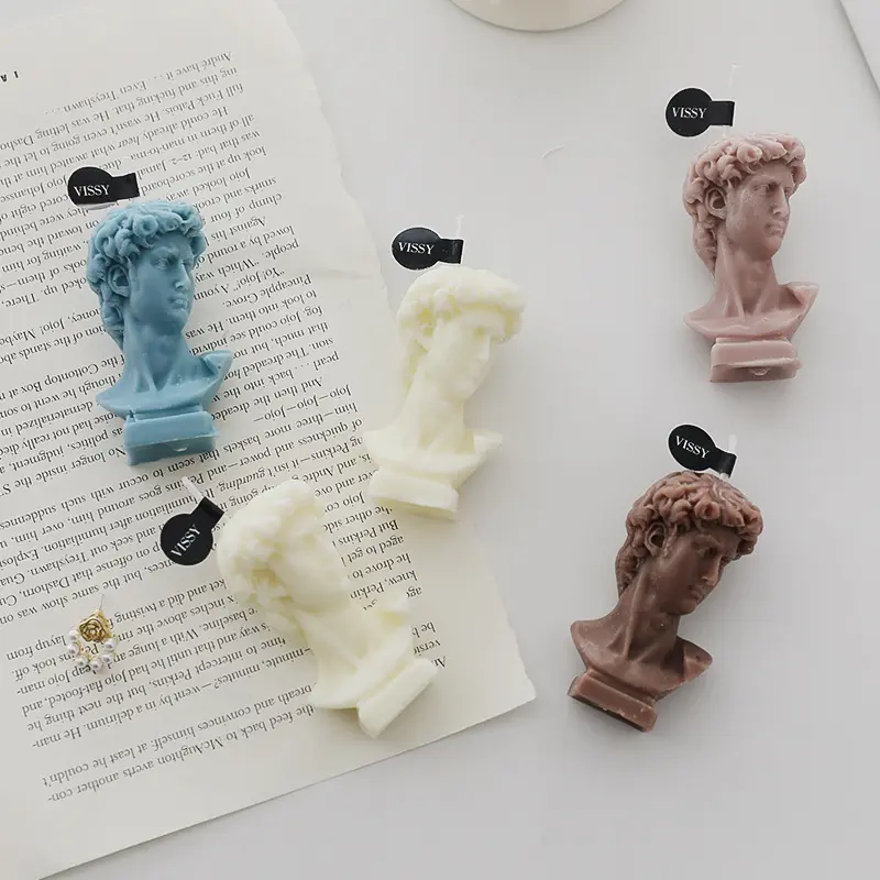 Mini Candle David Miguel Angel Greek Bust Michelangelo's David Scented Paraffin Wax Candle For Home Decoration