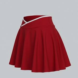 تنورة يوجا نسائية عالية الخصر بتصميم مريح، قصة A مع حواف مطوية، سريعة الجفاف وخفيفة الوزن ومضادة للكشف، مناسبة للتمارين الرياضية، تصنيع حسب الطلب - Product Image 4