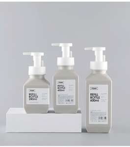 ขวดปั๊มสบู่เหลว 280 มล. 400 มล. 600 มล. ขวดปั๊มโฟมทรงเหลี่ยม ขวดโลชั่นทรงเหลี่ยม HDPE บรรจุภัณฑ์สำหรับผลิตภัณฑ์ดูแลผิว - Product Image 1