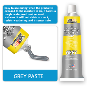 Mastic silicone RTV gris 999 de 85g en gros, résistant à la chaleur 343°C, anti-huile, pour réparation de fuites de moteur automobile - Product Image 2