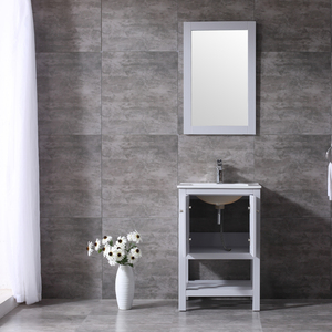 Mueble de Baño Moderno de Madera Maciza y Contrachapado, Resistente al Agua y Ecológico, con Espejo Enmarcado Incluido, Hecho en Vietnam - Product Image 3
