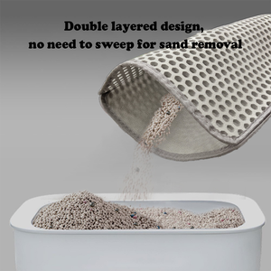 Almohadilla de arena para gatos de tejido liso de doble capa recientemente mejorada con agujeros grandes para evitar fugas en gatos domésticos - Product Image 4