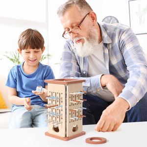 Juguetes Matemáticos Coloridos para Desarrollo de Habilidades Motoras Finas, Juego de Mesa de Madera con Dados y Palitos Montessori para Viajes Familiares - Product Image 2