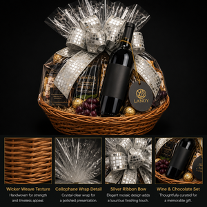 Cesta de <span class=keywords><strong>Vino</strong></span> de Mimbre Tejida Sostenible Premium con Logotipo Personalizado, Cesta de Regalo de Mimbre Hecha a Mano para Navidad o Aniversario - Product Image 3