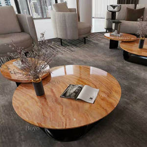 Мраморные плиты BYT010 из радужного травертина, современная настенная плитка для ванной, шлифованная поверхность, столешница для кофейного столика, розовая травертиновая плита - Product Image 4