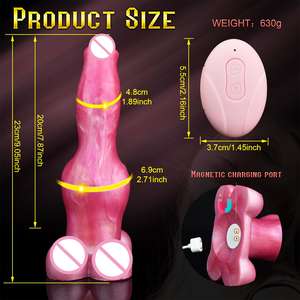 YOCY <span class=keywords><strong>precio</strong></span> al por mayor gran pastor <span class=keywords><strong>perro</strong></span> nudo consolador vibrador realista empuje Vagina vibrador con ventosa para masturbación de mujeres - Product Image 2