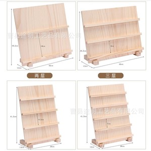 Wooden Earring Display Rack 5 Layers Solid Wood Jewelry Stand <b>Desktop</b> Storage <b>Shelf</b> - Product Image 2