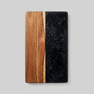 Planche à découper rectangulaire en bois d'ébène de hêtre noir, résistante à la chaleur, pour la préparation culinaire à la maison, au restaurant, au café - Product Image 1