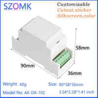 36.3x90.2x57.5mm Nouveau Design Boîtier de commande en plastique électrique 6 Points Fonctionne sur mesure Rail Din Boîtier Pcb Boîtier en plastique Rail Din