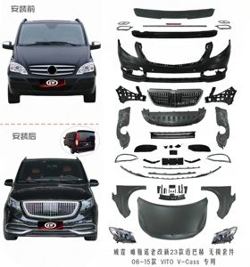 Kit carrosserie pour Benz Classe V <span class=keywords><strong>Vito</strong></span> 2006-2015 W639, transformation en modèle GLS <span class=keywords><strong>Maybach</strong></span> avec phares à LED, pare-chocs avant, calandre, capot, garde-boue - Product Image 3