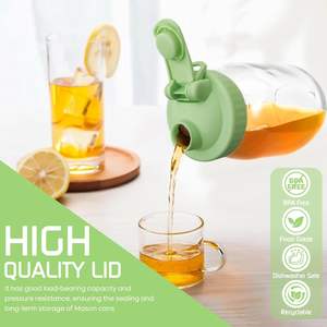 Couvre-bocal en plastique sans BPA avec bec verseur, couvercles à boire avec rabat, couleur personnalisée - Product Image 2