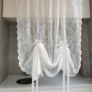 Rideaux en dentelle transparents blancs à motif floral, installation sur tringle, modernes et simples, pour salon, en fibre de polyester, semi-occultants, 40-70 - Product Image 3